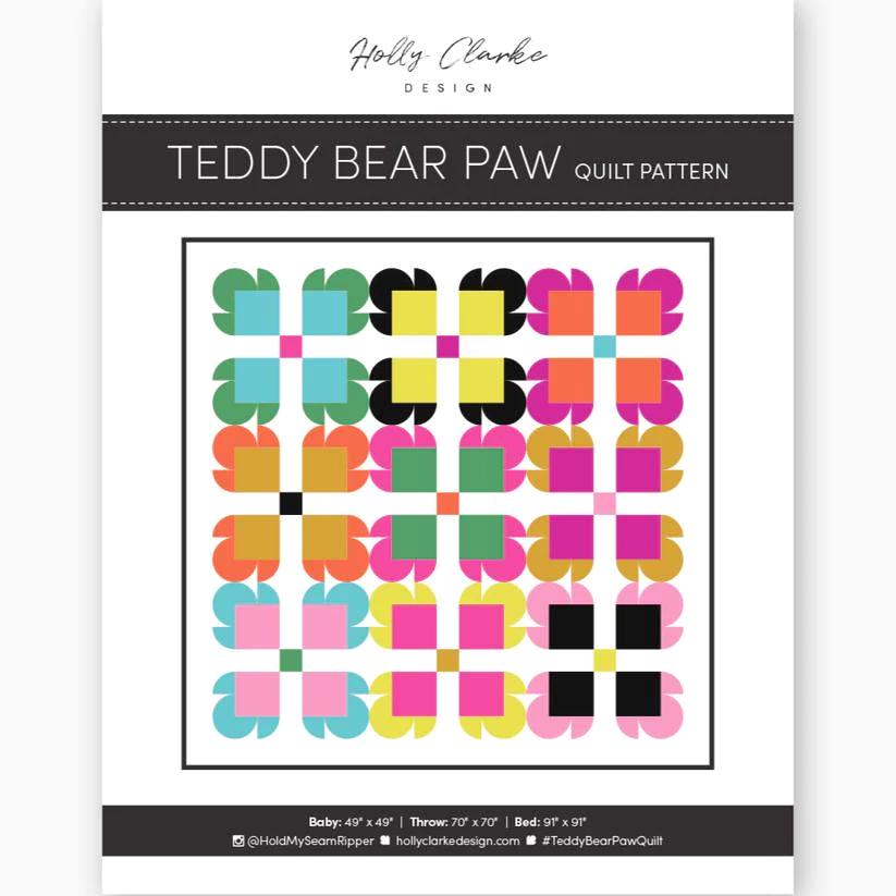Teddy Bear Paw Quilt Pattern by Holly Clarke Design – A Cozy Twist on a Classic