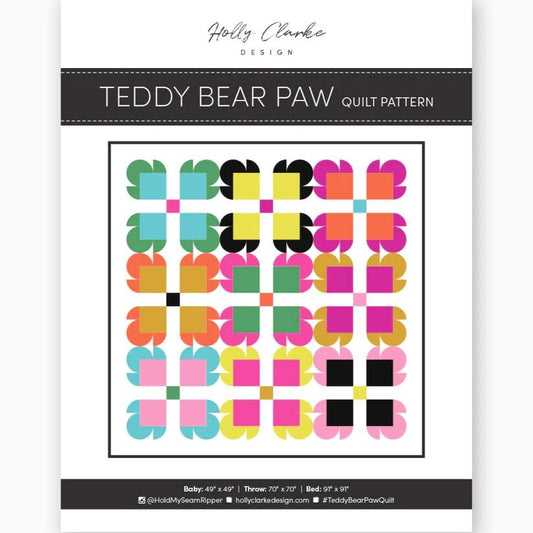 Teddy Bear Paw Quilt Pattern by Holly Clarke Design – A Cozy Twist on a Classic