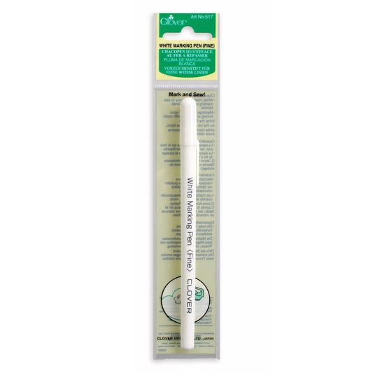 Clover Water Soluble or Iron Off Marking Pen - White