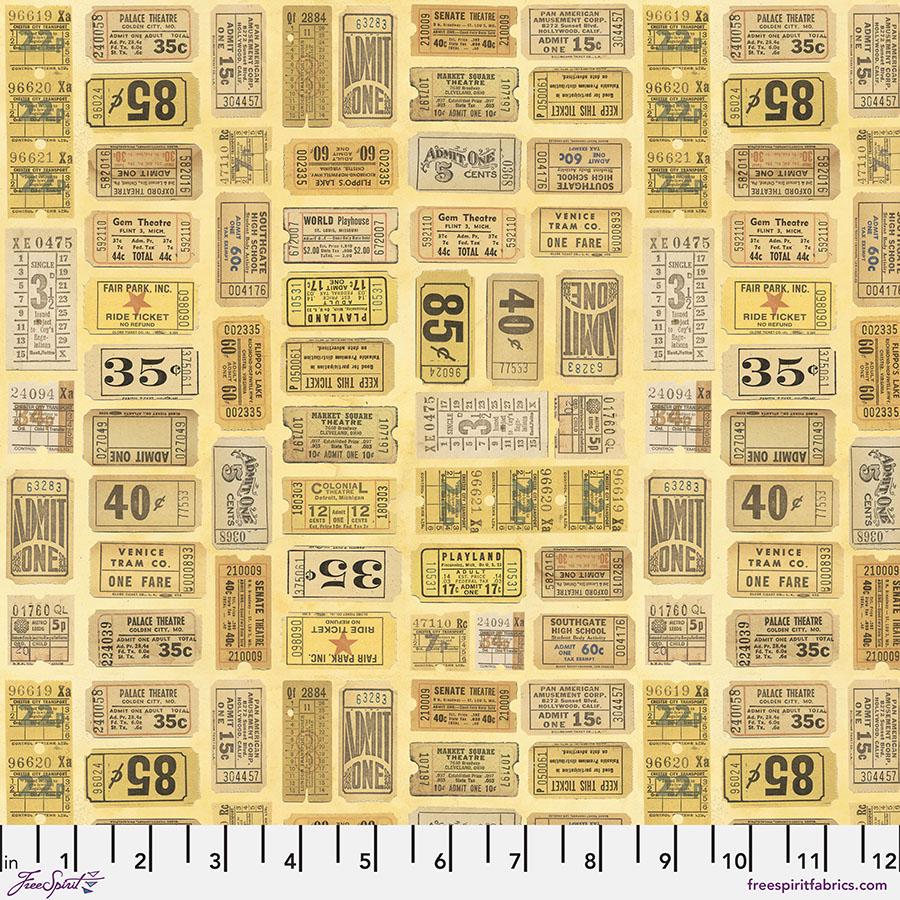 Eclectic Elements Palette Yellow - Tickets by Tim Holtz with Free Spirit Fabrics