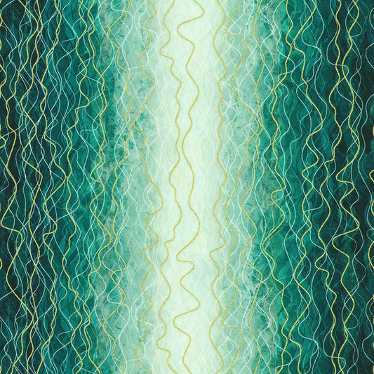 Hill Shine - Teal Gradient - by Rose Halsey with Robert Kaufman Fabrics