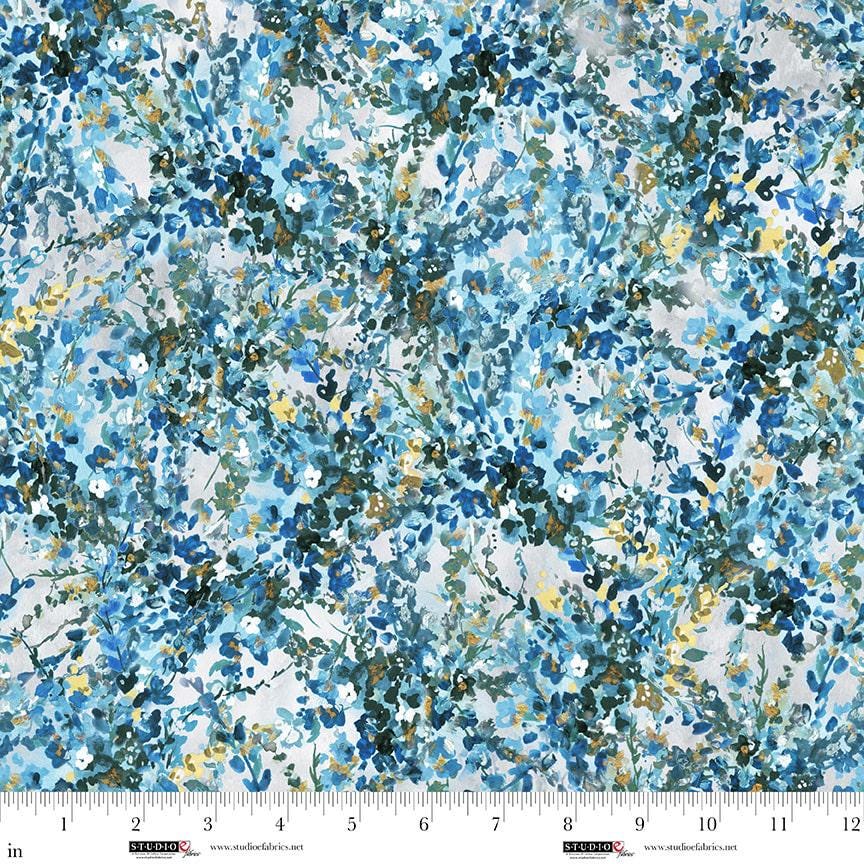 Behind Blue Eyes fabric – Floral Spray print – by Funny Girl for Studio E Fabrics