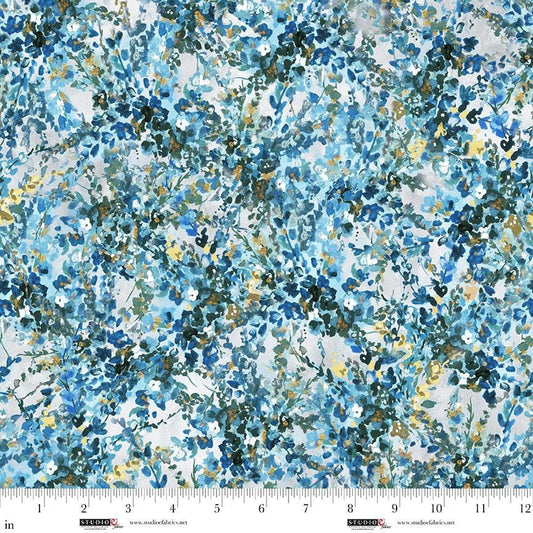Behind Blue Eyes fabric – Floral Spray print – by Funny Girl for Studio E Fabrics
