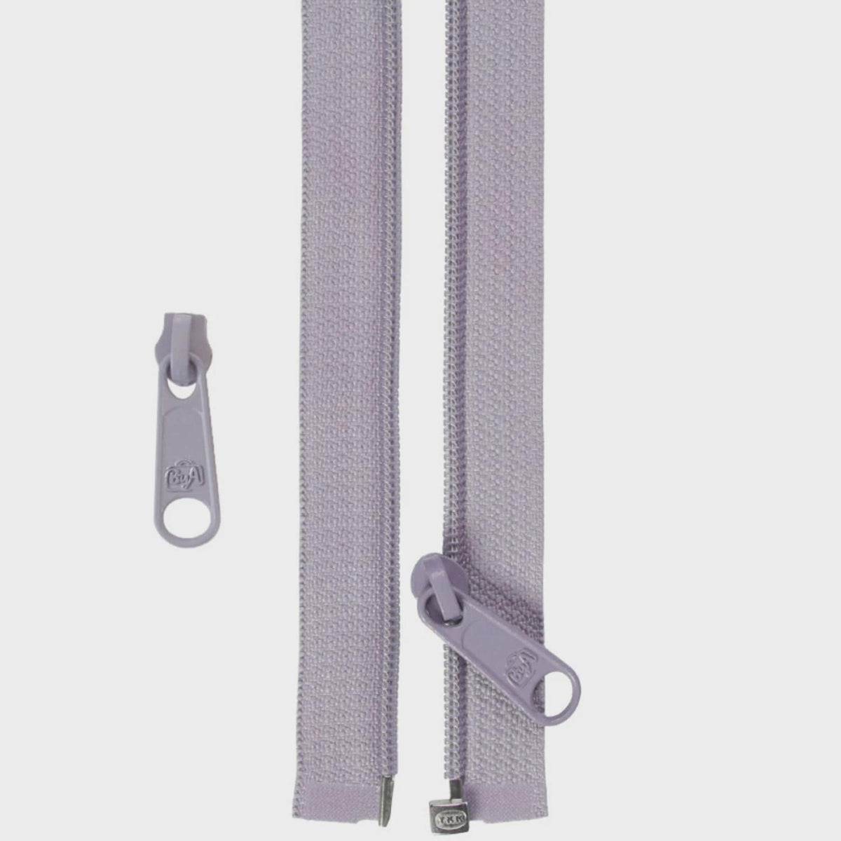 50in Separating Zipper and Extra Slide - Pewter
