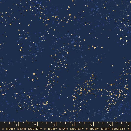 Speckled Metallic Fabric - Navy - by Rashida Coleman Hale with Ruby Star Society