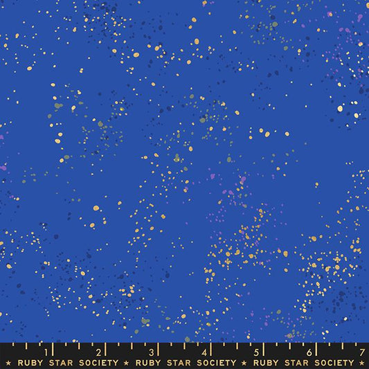 Speckled Metallic Fabric - Blue Ribbon - by Rashida Coleman Hale with Ruby Star Society