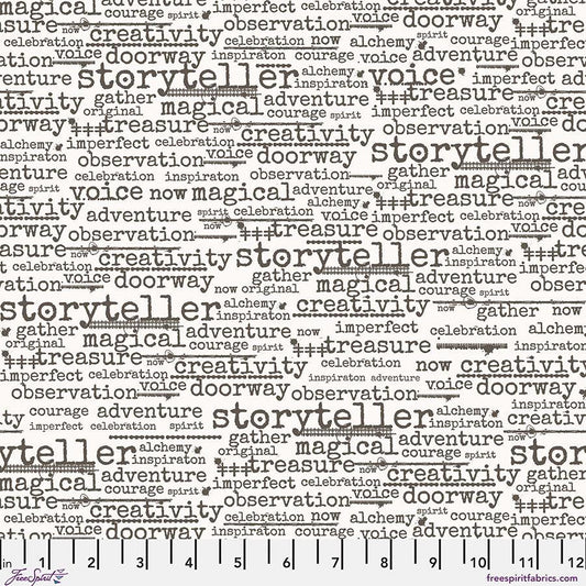 Stamped - Wordster - Half Yard Cut - by Seth Apter with FreeSpirit Fabrics