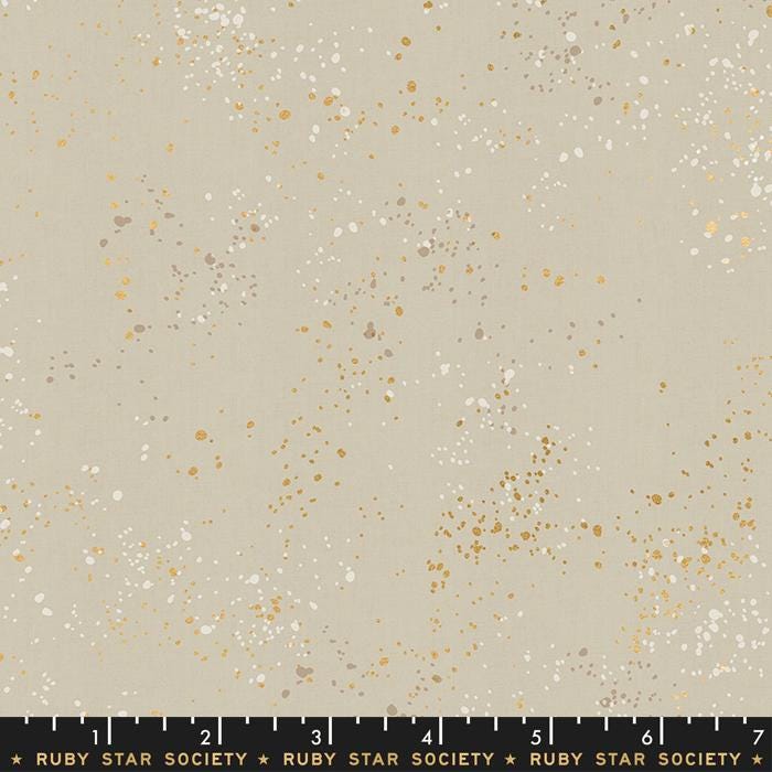 Speckled Metallic Fabric - Natural - by Rashida Coleman Hale with Ruby Star Society