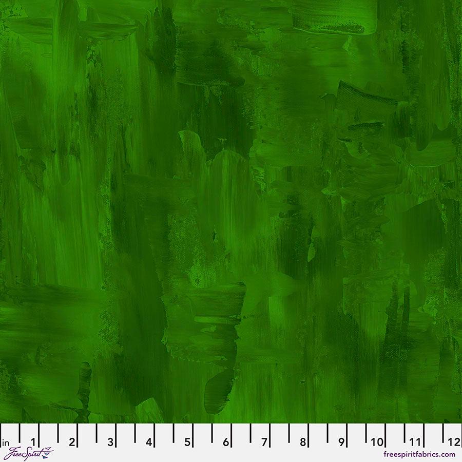 Textures - Brushstrokes in Green - by Sue Penn with Free Spirit Fabrics