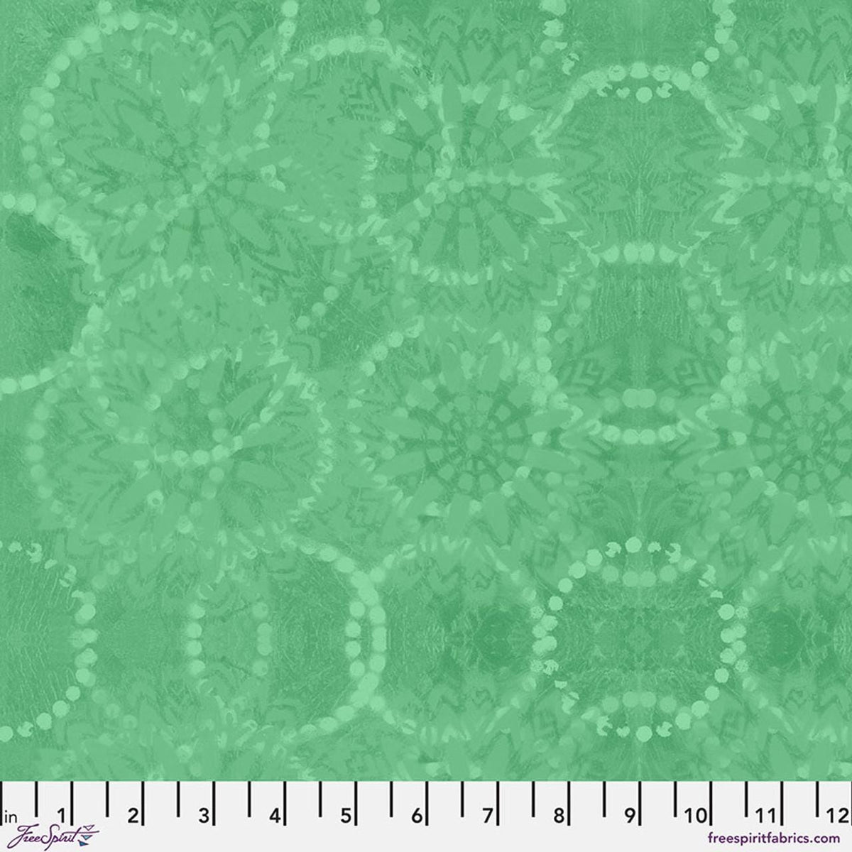 Textures - Rings in Mint - by Sue Penn with Free Spirit Fabrics