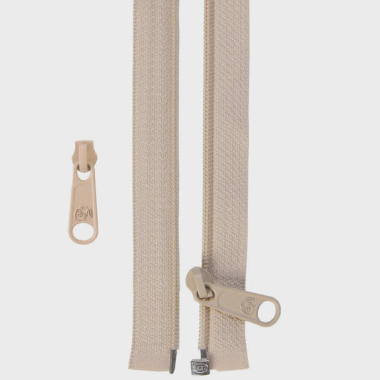 50in Separating Zipper and Extra Slide - Natural