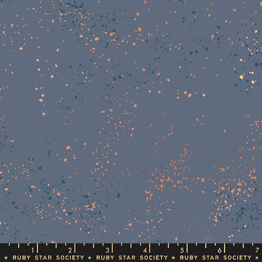 Speckled Metallic Fabric - Blue Slate - by Rashida Coleman Hale with Ruby Star Society