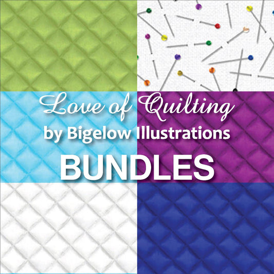 Love of Quilting - Fat Quarter, Half Yard & Full Yard Bundles - by Bigelow Illustrations with Pand B Textiles