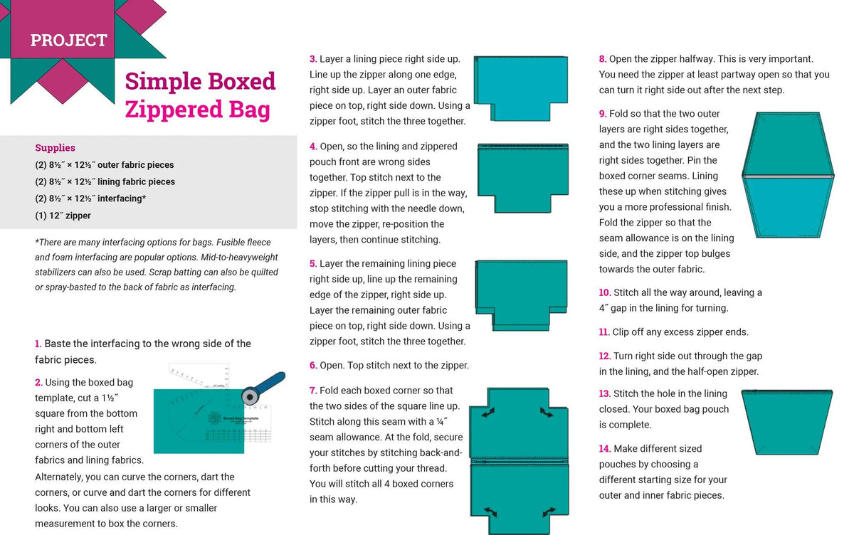 Boxed Bag Template by Carolina Moore