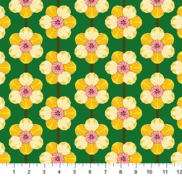 Iconic Fabric - Daffodil in Verdant - by Anna Maria Textiles