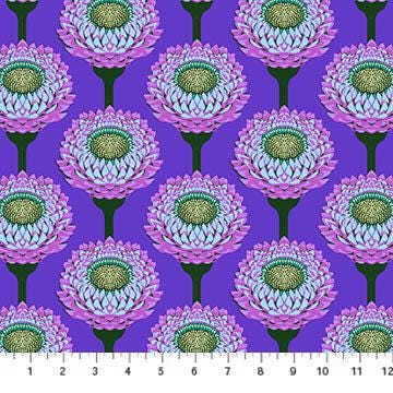 Iconic Fabric - Strawflower in Periwinkle - by Anna Maria Textiles