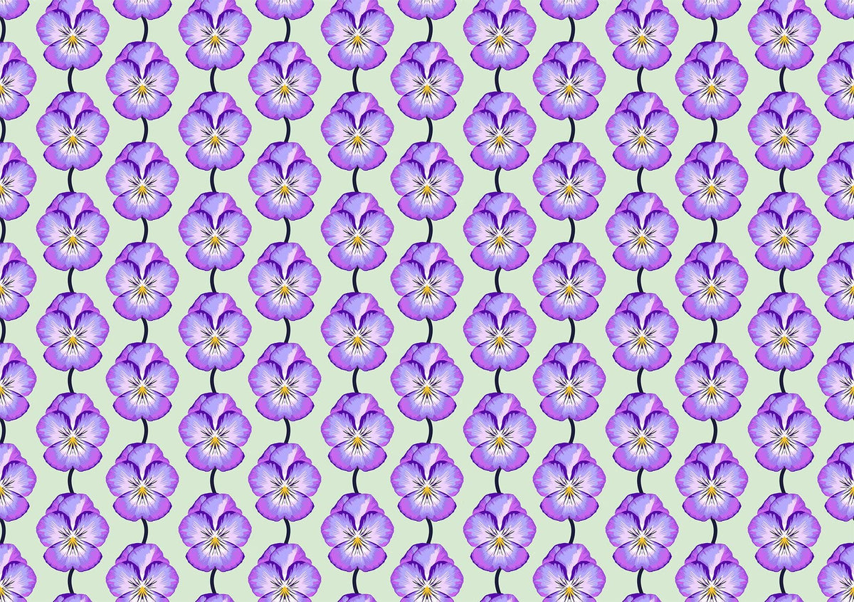 Iconic Fabric - Pansy in Lavender - by Anna Maria Textiles