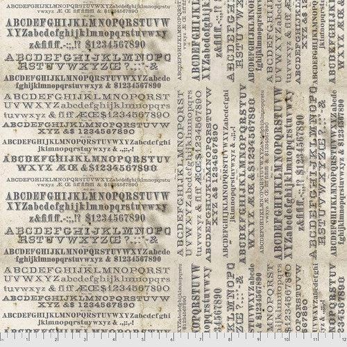 Monochrome - Typography - Parchment - from Tim Holtz with Free Spirit Fabrics