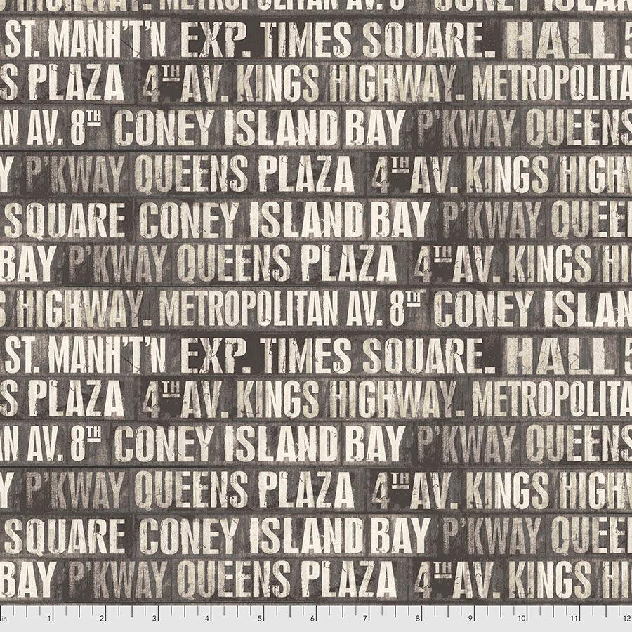 Monochrome - Subway Signs - Charcoal - from Tim Holtz with Free Spirit Fabrics