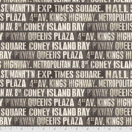 Monochrome - Subway Signs - Charcoal - from Tim Holtz with Free Spirit Fabrics