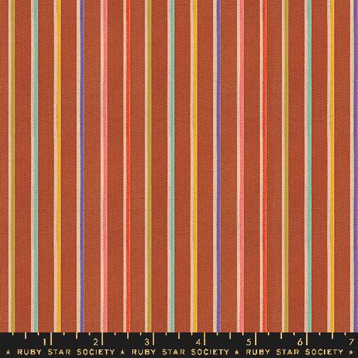 Warp & Weft Ooh Lucky Yarn Dyed Woven - Sketch Stripe | Maple Flat by Alexia Abegg with Ruby Star Society
