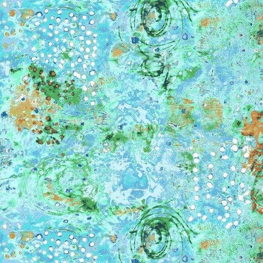 Marcia Derse Essentials - Spotted Graffiti, Sea Glass - with Windham Fabrics