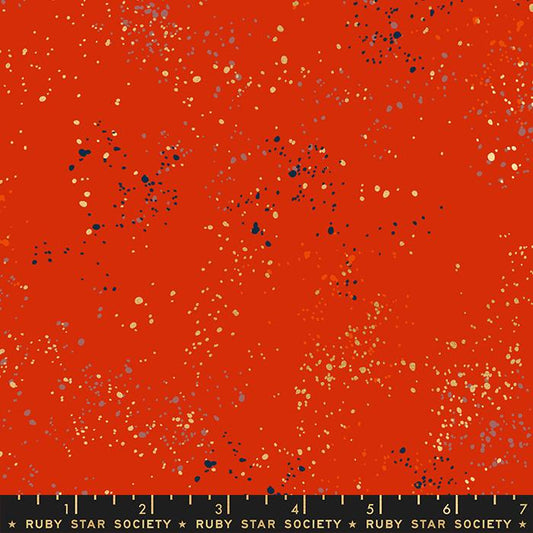 Speckled Metallic Fabric - Poinsettia - by Rashida Coleman Hale with Ruby Star Society