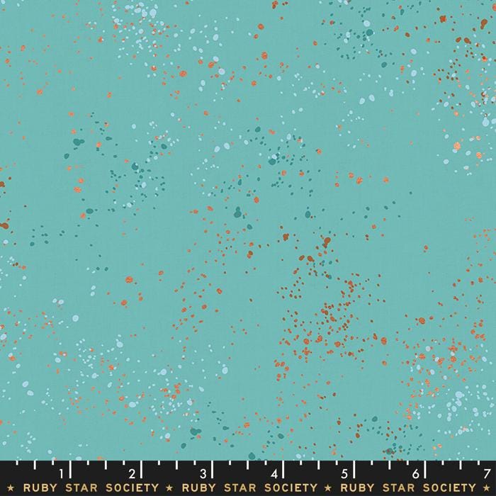 Speckled Metallic Fabric - Turquoise - by Rashida Coleman Hale with Ruby Star Society