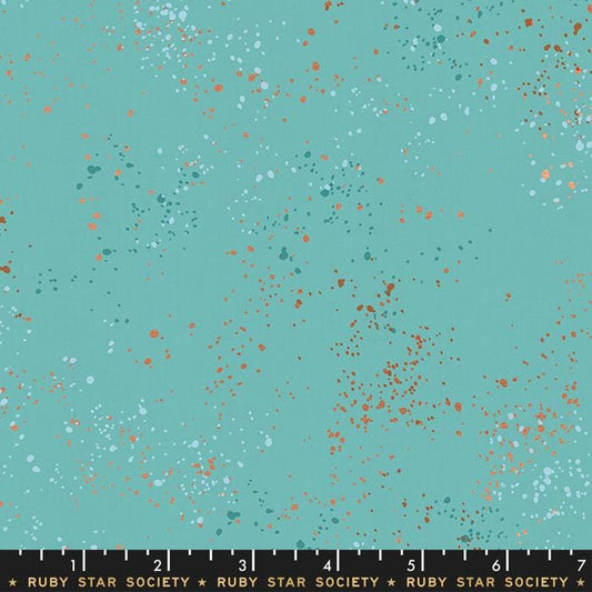 Speckled Metallic Fabric - Turquoise - by Rashida Coleman Hale with Ruby Star Society