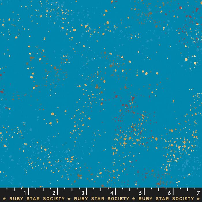 Speckled Metallic Fabric - Bright Blue - by Rashida Coleman Hale with Ruby Star Society