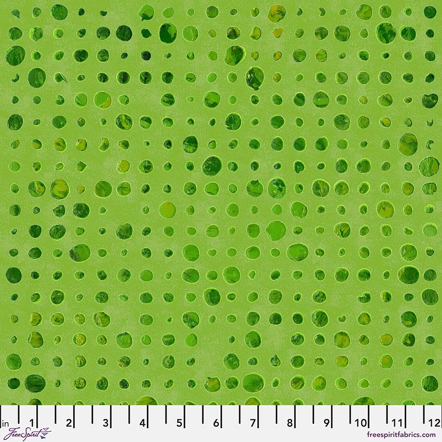 Textures - Pebbles in Lime - by Sue Penn with Free Spirit Fabrics