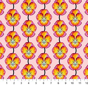 Iconic Fabric - Pansy in Flame - by Anna Maria Textiles