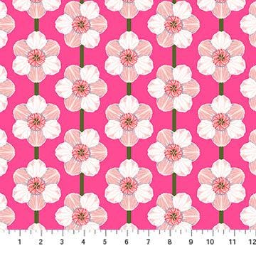 Iconic Fabric - Daffodil in Bubblegum - by Anna Maria Textiles