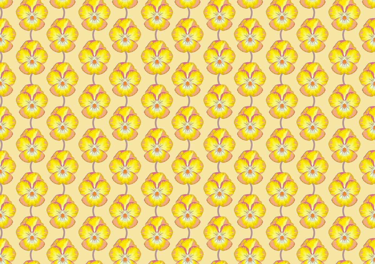 Iconic Fabric - Pansy in Muted - by Anna Maria Textiles