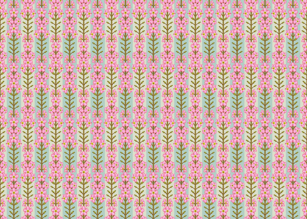 Iconic Fabric - Forgetmenot in Romance - by Anna Maria Textiles