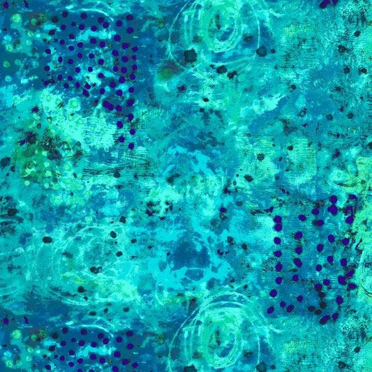 Marcia Derse Essentials - Spotted Graffiti, Blue Hour - with Windham Fabrics
