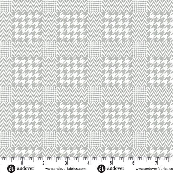 Iconic Fabric in Dove Check by Libs Elliott with Andover Fabrics