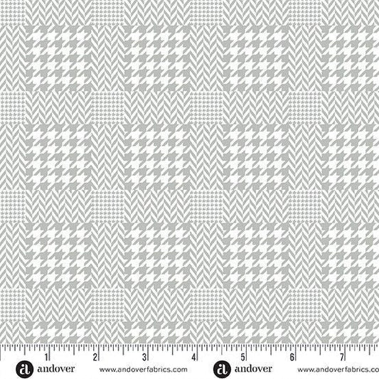 Iconic Fabric in Dove Check by Libs Elliott with Andover Fabrics