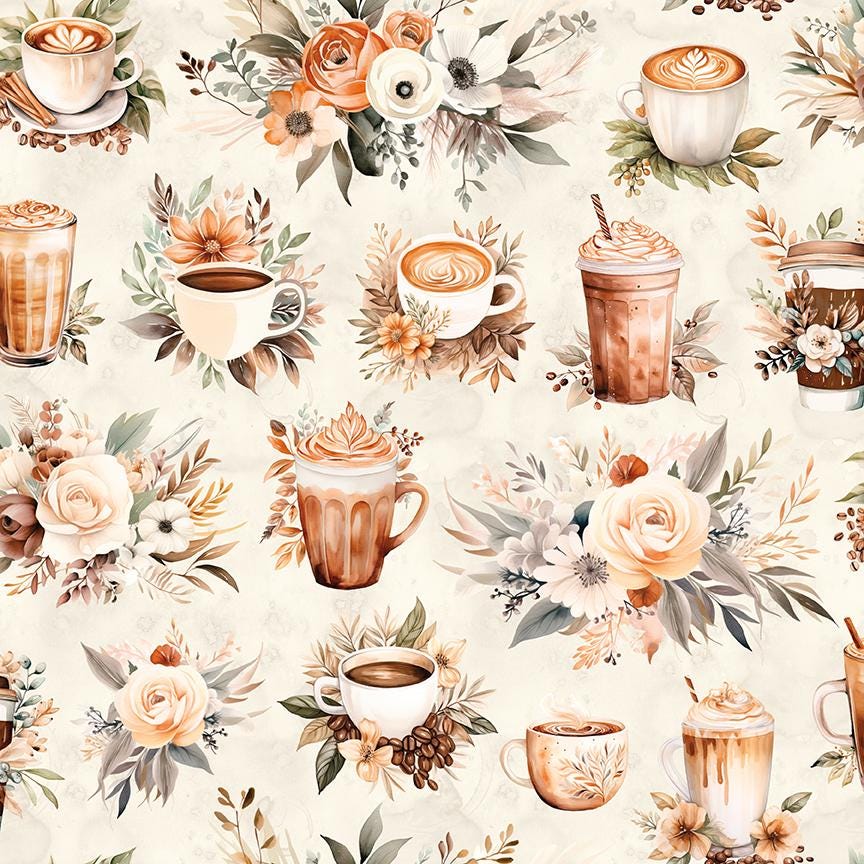 Coffee Time - Main in Cream - by RBD Designers with Riley Blake Designs