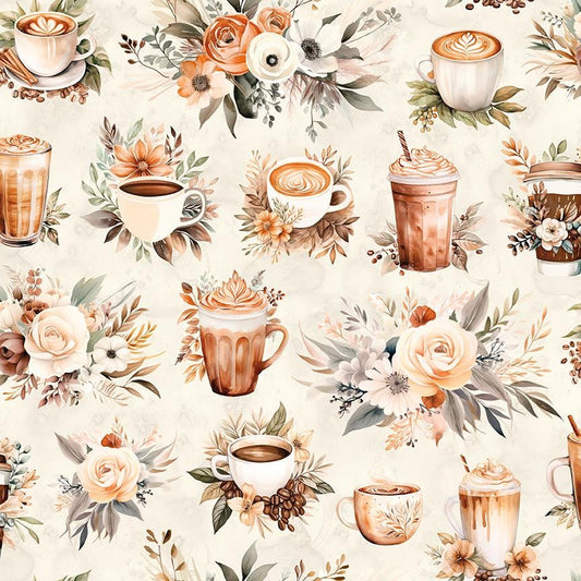 Coffee Time - Main in Cream - by RBD Designers with Riley Blake Designs