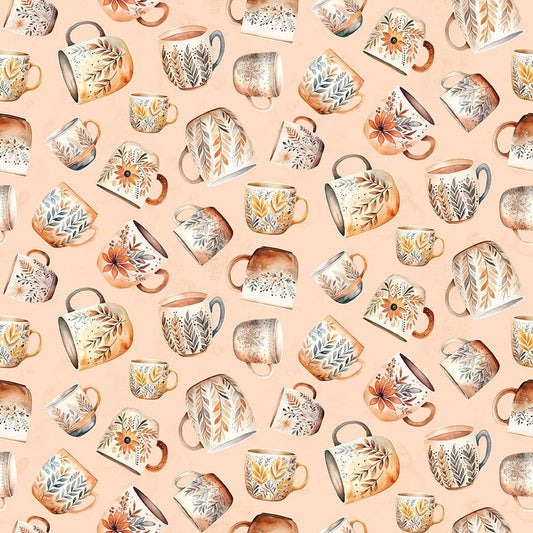 Coffee Time - Coffee Mugs in Shell - by RBD Designers with Riley Blake Designs