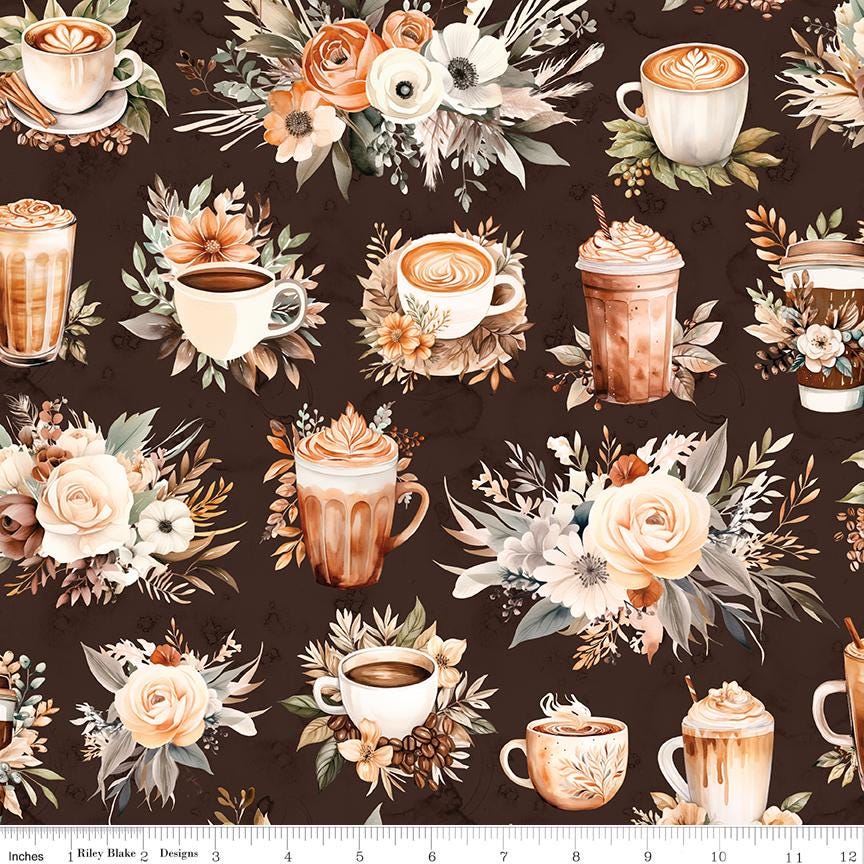 Coffee Time - Main in Brown - by RBD Designers with Riley Blake Designs