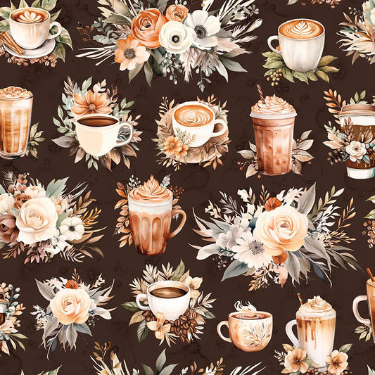Coffee Time - Main in Brown - by RBD Designers with Riley Blake Designs