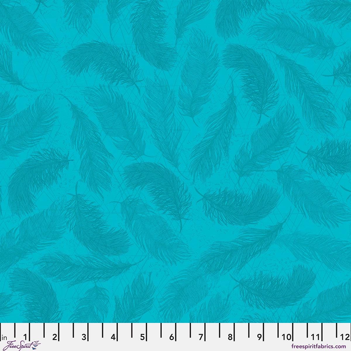 The Wisdom - The Whispers in Aqua - by Valori Wells with FreeSpirit Fabrics