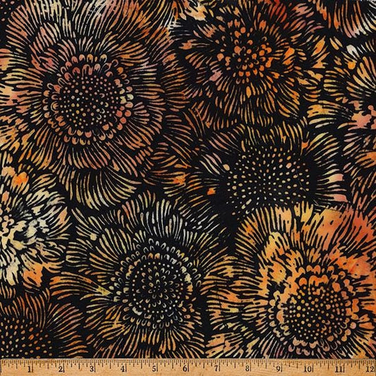 Bali Batik - Ember Glow - Flowers in October - by Hoffman Fabrics