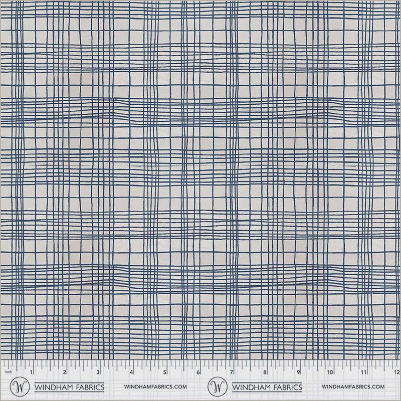 The Plaid One - String Theory Plaid in Nautical - by Marcia Derse with Windham Fabrics
