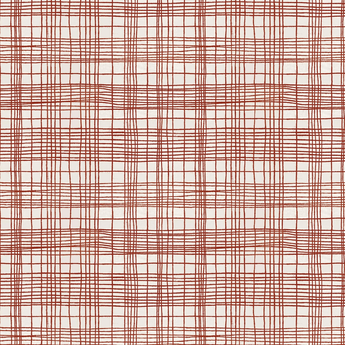 The Plaid One - String Theory Plaid in Pomegranate - by Marcia Derse with Windham Fabrics