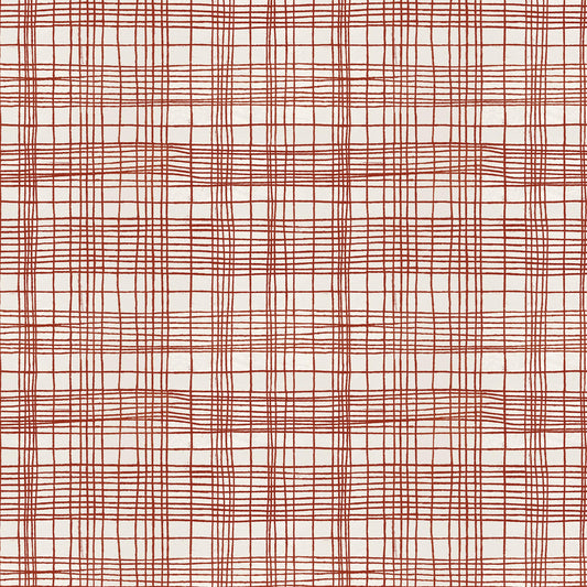 The Plaid One - String Theory Plaid in Pomegranate - by Marcia Derse with Windham Fabrics