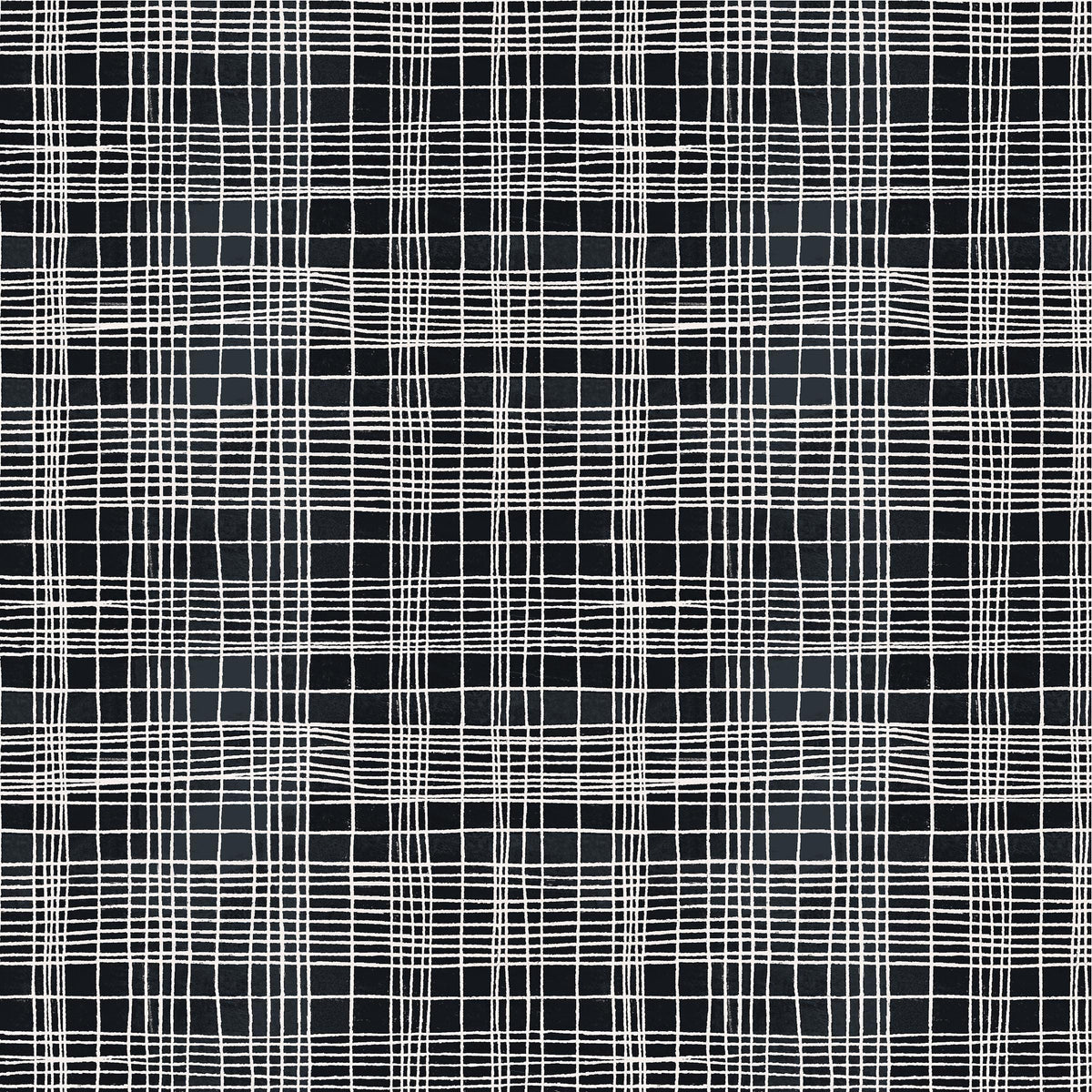 The Plaid One - String Theory Plaid in Space Tunnel - by Marcia Derse with Windham Fabrics