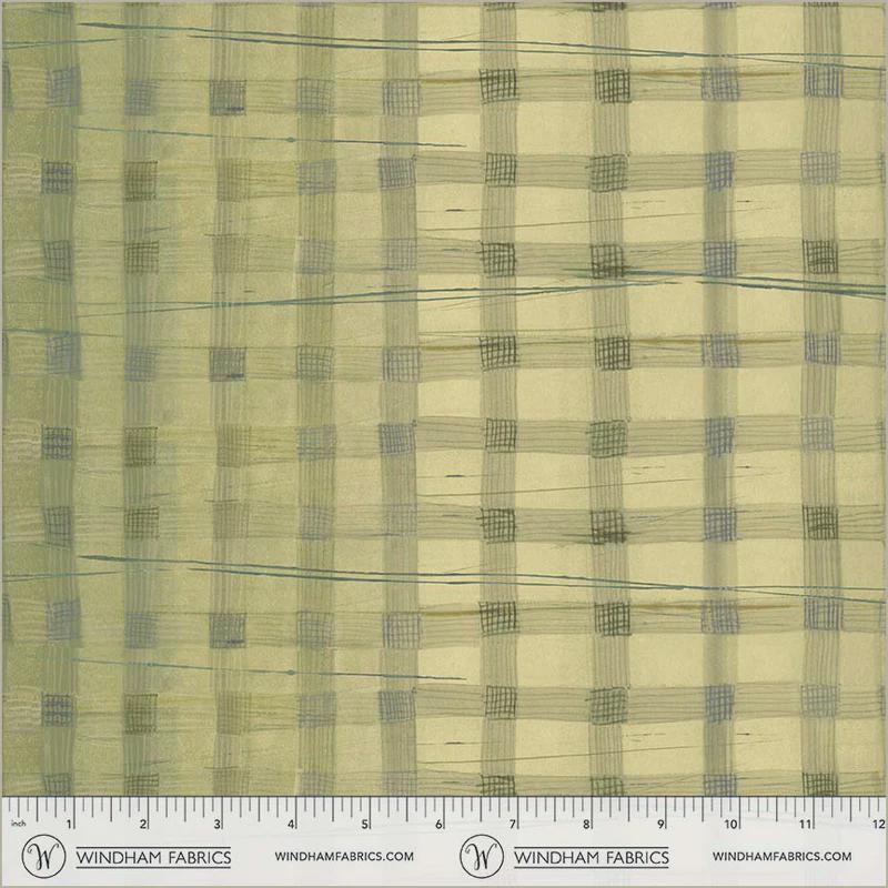 The Plaid One - Wild Asparagus Plaid - by Marcia Derse with Windham Fabrics